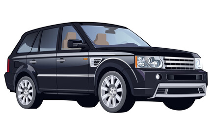 Luxury SUV vehicle, vector illustration on white background - obrazy, fototapety, plakaty