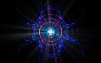 digital illustration abstract image generated fractal background image portal pattern of various geometric shapes and lines of various colors for computer graphics or web design