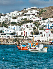 Mykonos Port and local vilage