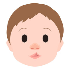 口唇口蓋裂_口唇裂_不全唇裂のイラスト_顔
