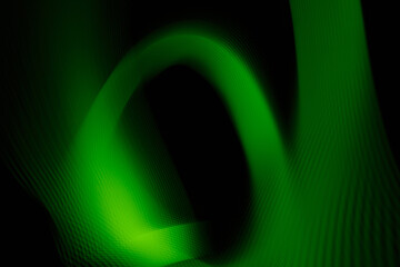 Green blurred light lines. Green abstraction.