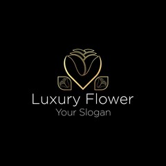 Roses line art style logo. flower luxury beauty salon, fashion, skincare, cosmetic,luxury flower vector