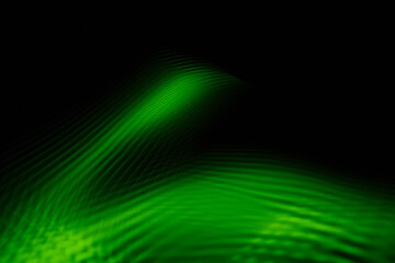Green blurred light lines. Green abstraction.