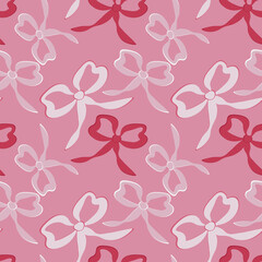 A seamless pattern on a square background is a ribbon bow