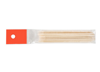 Orange sticks pack isolated on white background