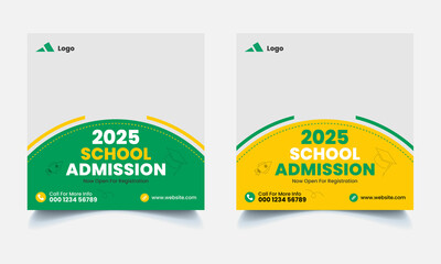 Kids School Admission Social Media Instagram Post Template