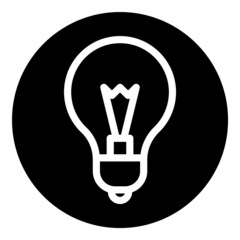 Idea Light Flat Icon Isolated On White Background
