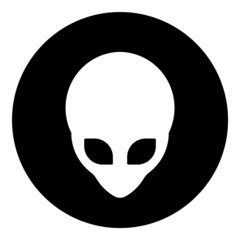 Alien Flat Icon Isolated On White Background