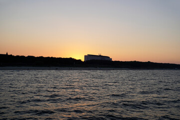 Obraz premium Baltic coast on Usedom with setting sun in the evening. 