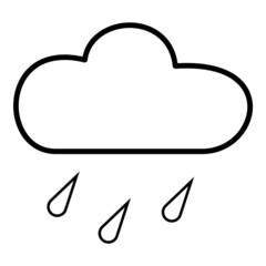 Rain Cloud Flat Icon Isolated On White Background