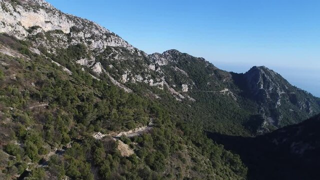 route du Col de la Madone de Gorbio - Alpes-Maritimes France