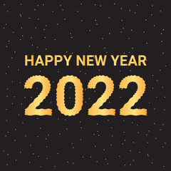 Fototapeta na wymiar Happy New Year 2022, black background