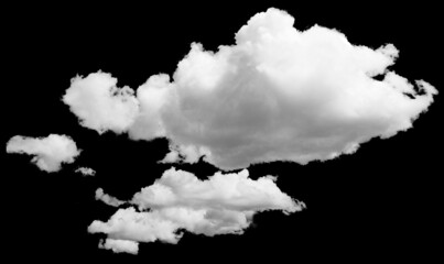 Isolated cloud over black. Design elements