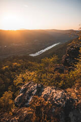 sunset over the river