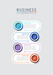 Fototapeta premium Vector illustration, infographics design, template, marketing, information, with 4 options or steps