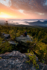 sunset over the mountains