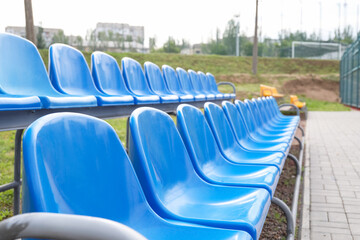 Blue seats at city stadium