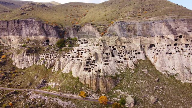 Cave monastery in rough rock