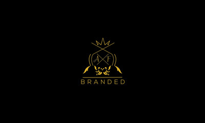 AF is a branded luxury logo with golden color and black background.