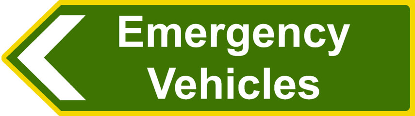 Emergency vehicles only allowed this way sign