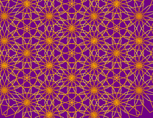 Geometric wire frame flowers pattern vector background on solid red color