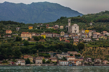 View from the boat on the Iseo lake