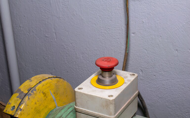 red mushroom type emergency stop switch