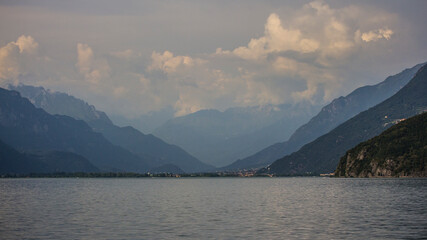 View from the boat on the Iseo lake
