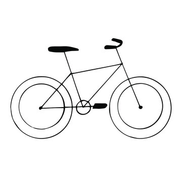 Bicycle Vector Illustration, Hand Drawing Doodle