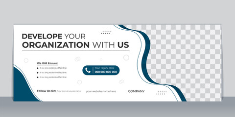 Corporate Facebook cover page design template, Creative Business social media cover, post, web banner design layout, Blue color design with unique shapes