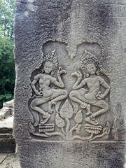 Bas-reliefs on the temple Ankgor wat, Cambodia        