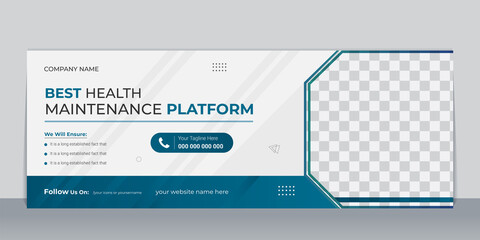 Corporate Facebook cover page design template, Creative Business social media cover, post, web banner design layout, Blue color simple and clean design with unique shapes
