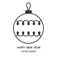 Decorated christmas glass balls for christmas tree. Illustration on a white background.