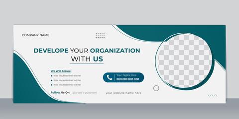 Corporate Facebook cover page design template, Creative Business social media cover, post, web banner design layout, Blue color design with unique shapes
