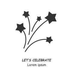 Fireworks vector icon on a white background. Happy mother day, birthday, Valentine&rsquo;s day and holidays. Vector EPS 10.