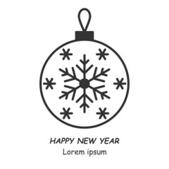 Decorated christmas glass balls for christmas tree. Illustration on a white background.