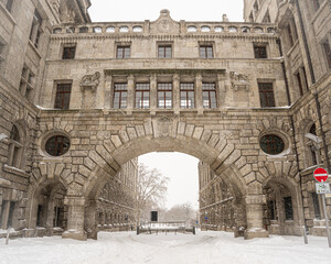 Beautiful shot of New City Hall in winter in Leipzig, Germany
