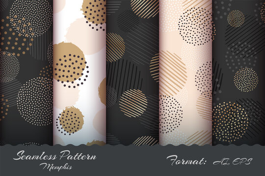 Abstract gold paint seamless pattern