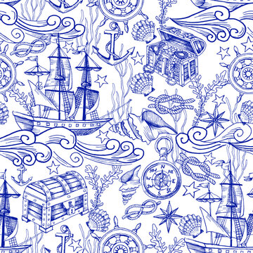 Seamless Pattern With Girls In Toile De Jouy Style Stock Illustration -  Download Image Now - Toile, French Culture, Pattern - iStock