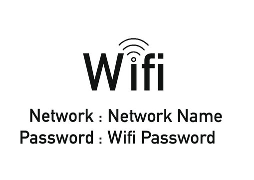 WIFI Password Sign Printable, Editable WiFi Sign Template