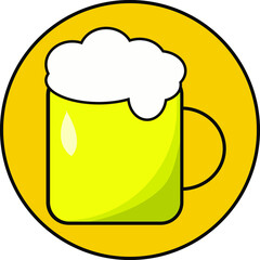 
mug of foamy beer. light hop drink