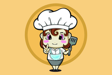 Logo design, chef, colorful work, vector work.