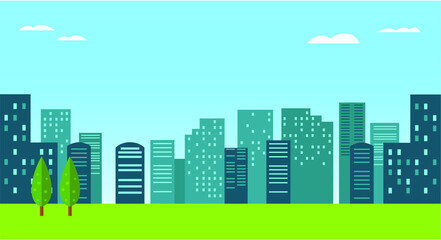 city view landscape vector illustration background banner