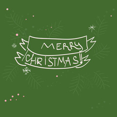 Merry Christmas text card vector background