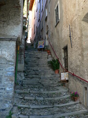 Walking in the old town of Varenna on the Como lake