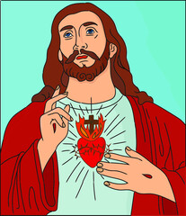 Serce Jezusa - obrazy, fototapety, plakaty