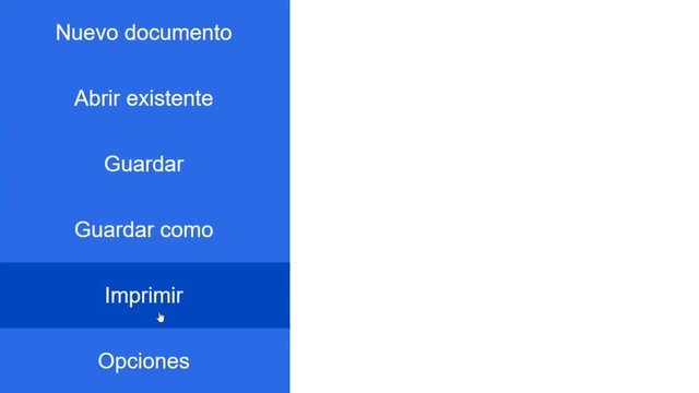 Spanish. Cursor Slides Over and Clicks Print Document. Mouse Pointer on Device Computer Monitor Screen Clicking Printing File Processor For Company Business Assignment or School Education Project.