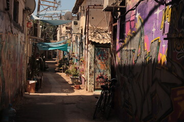 Fototapeta na wymiar One of the old streets in Israel
