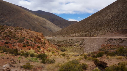 high altitude valley with vulcano mountains