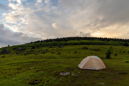 camping in the mountains